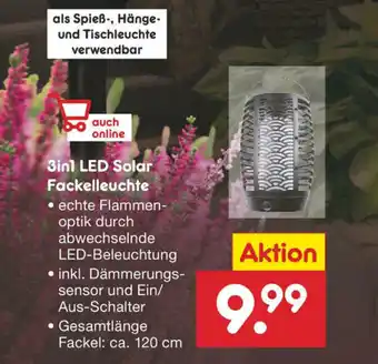 Netto Marken-Discount 3in1 LED Solar Fackelleuchte Angebot