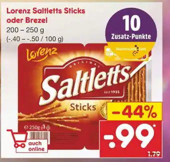 Netto Marken-Discount Lorenz Saltletts Sticks oder Brezel 200-250g Angebot