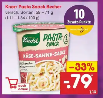 Netto Marken-Discount Knorr Pasta Snack Becher 59-71g Angebot