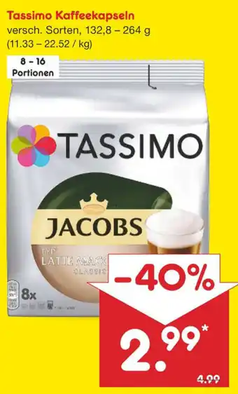 Netto Marken-Discount Tassimo Kaffeekapseln 132,8-264g Angebot