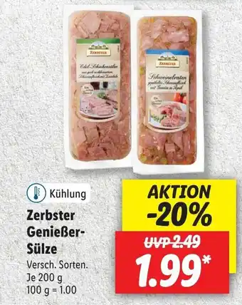 Lidl Zerbster genieber-sulz 200g Angebot