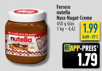 diska Ferrero nutella Nuss-Nugat-Creme 450 g Glas Angebot