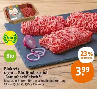 tegut Biokreis Tegut Bio Rinder und Lammhackfleisch 250g Angebot