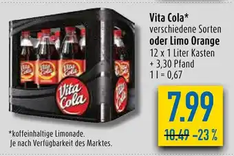 diska Vita Cola verschiedene Sorten oder Limo Orange 12 x 1 L Angebot