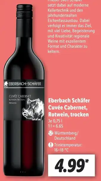 Lidl Eberbach schafer cuvee cabernet, rotwein, trockeen Angebot