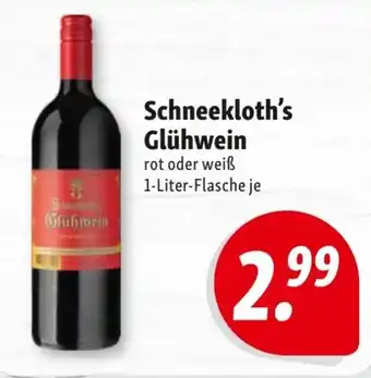 Nah & Frisch Schneekloth's Glühwein rot oder weiß 1-L Angebot