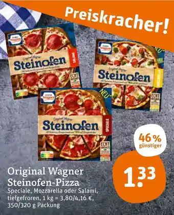 tegut Original Wagner Steinofen Pizza 350/320g Angebot