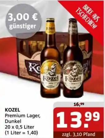 Getränke Quelle KOZEL Premium Lager, Dunkel 20 x 0,5 L Angebot