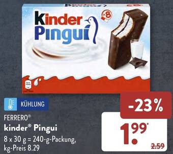 Aldi Süd FERRERO kinder Pingui 240 g Packung Angebot