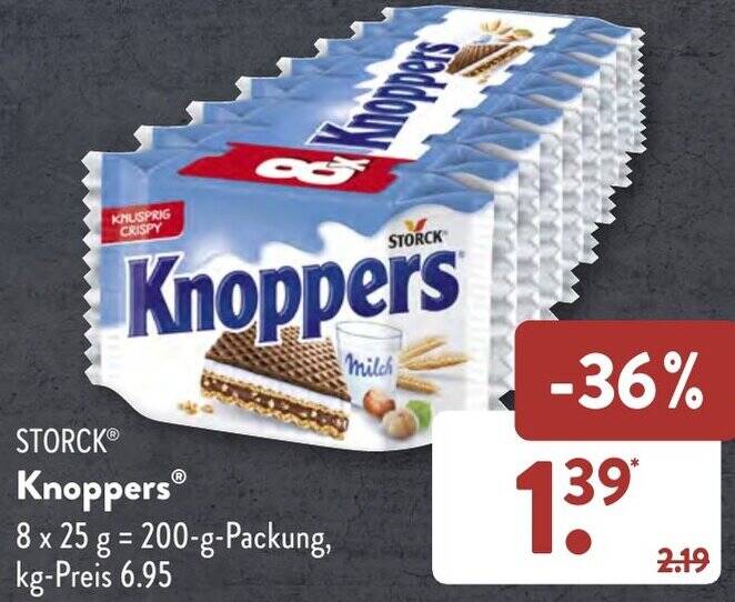 STORCK Knoppers 200 g Packung Angebot bei Aldi Süd