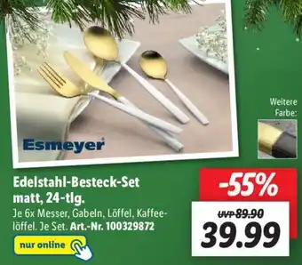 Lidl Esmeyer Edelstahl Besteck-Set matt, 24-tlg. Angebot