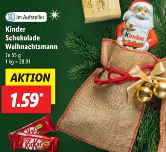 Lidl Kinder Schokolade Weihnachtsmann 55 g Angebot