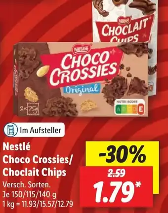 Lidl Nestlé Choco Crossies/ Choclait Chips 150/115/140 g Angebot