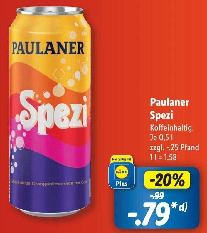 Paulaner Spezi 0,5 L Angebot bei Lidl