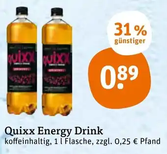 tegut Quixx Energy Drink 1L Angebot