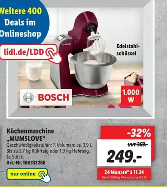 Lidl Kuchenmaschine MUM5LOVE Angebot