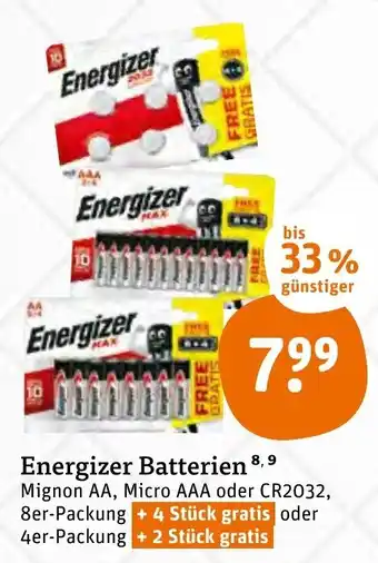 tegut Energizer Batterien Angebot