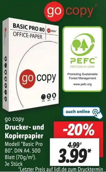 Lidl go copy Drucker und Kopierpapier Angebot