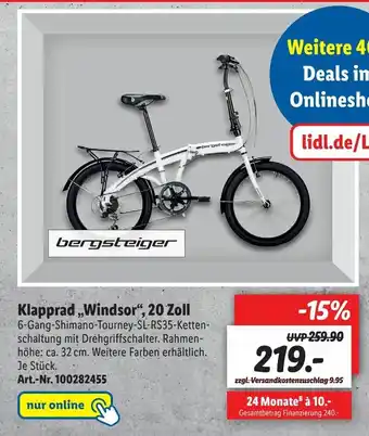 Lidl Klapprad windsor 20 zoll Angebot