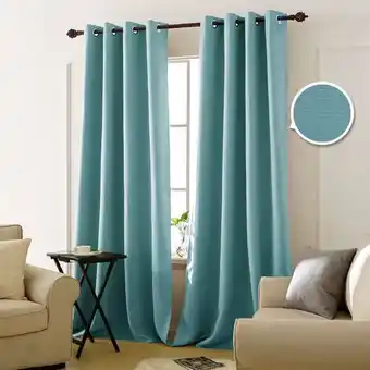 ManoMano Deconovo vorhang blickdicht gardinen thermo fenstervorhang wohnzimmer, 2er set,140x175 cm(breitexhöhe), himmelblau Angebot