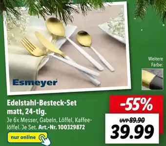 Lidl Esmeyer Edelstahl Besteck-Set matt, 24-tlg. Angebot