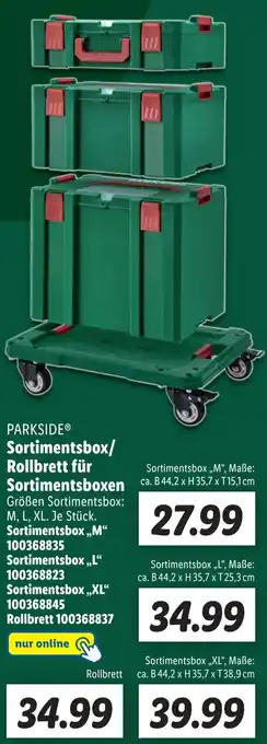 Lidl PARKSIDE Sortimentsbox/ Rollbrett für Sortimentsboxen Angebot