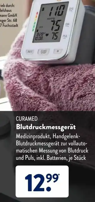 Aldi Süd Curamed Blutdruckmessgerät Angebot