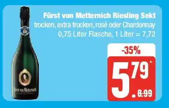 Marktkauf Fürst von Metternich Riesling Sekt trocken, extra trocken, rosé oder Chardonnay 0,75 Liter Flasche Angebot