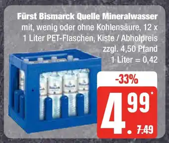 Marktkauf Fürst Bismarck Quelle Mineralwa 12 x 1 Liter Angebot