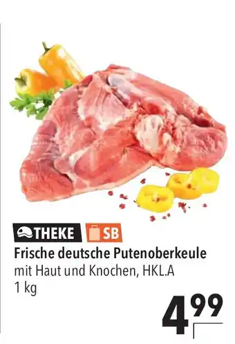 CITTI Markt Frische deutsche Putenoberkeule mit Haut und Knochen, HKL.A 1 kg Angebot