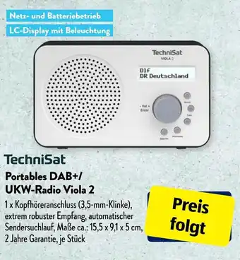 Aldi Süd TechniSat Portables DAB+ UKW Radio Viola 2 Angebot