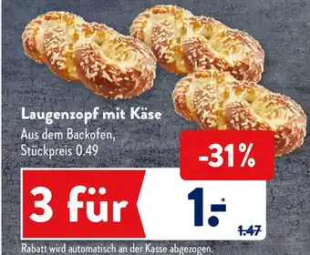 Aldi Süd Laugenzopf mit kase Angebot