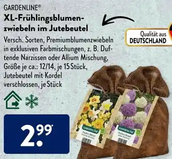 Aldi Süd Gardenline XL Frühlingsblumenzwiebeln im Jutebeutel Angebot