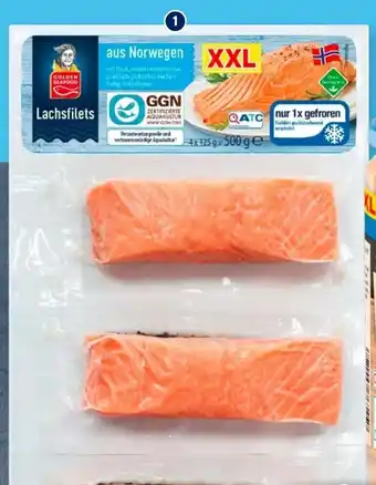 Aldi Süd Golden Seafood Lachsfiletportionen XXL 500g Angebot