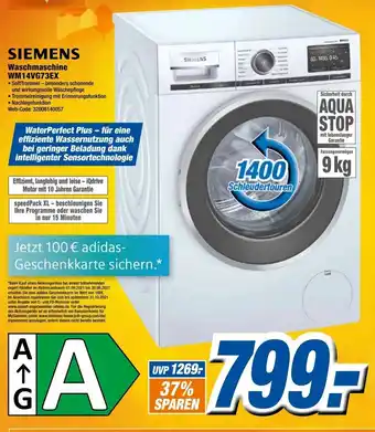 Expert Siemens Waschmaschine WM 14VG73EX Angebot