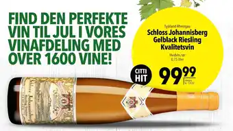 CITTI Markt Schloss Johannisberg Gelblack Riesling Kvalitetsvin Hvidvin, tør 0,75 liter Angebot