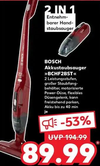 Kaufland BOSCH Akkustaubsauger ,,BCHF2BST" Angebot