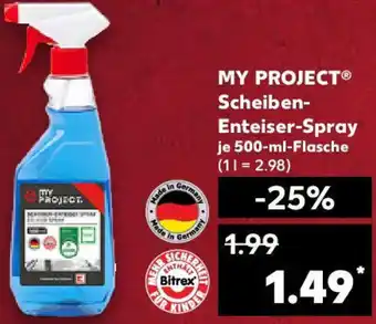 Kaufland MY PROJECT Scheiben-Enteiser Spray 500 ml Flasche Angebot