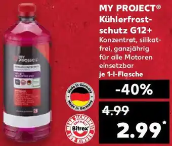 Kaufland MY PROJECT Kühlerfrostschutz G12+ Angebot