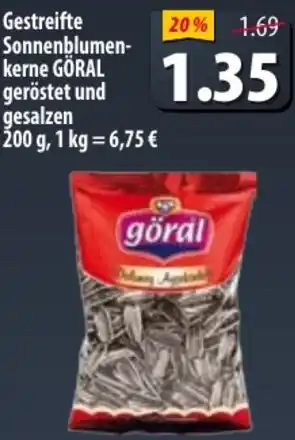 Mix Markt Gestreifte Sonnenblumenkerne GÖRAL geröstet und gesalzen 200 g Angebot