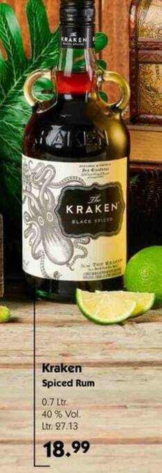 Hol'ab Getränkemarkt Kraken Spiced Rum 0.7 Ltr. Angebot