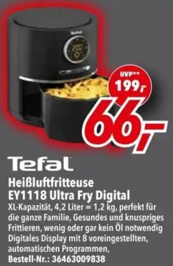 dodenhof Tefal Heißluftfritteuse EY1118 Ultra Fry Digital Angebot