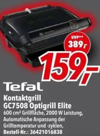 dodenhof Tefal Kontaktgrill GC7508 Optigrill Elite Angebot