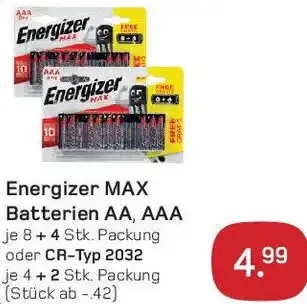 akzenta Energizer MAX Batterien AA, AAA Angebot