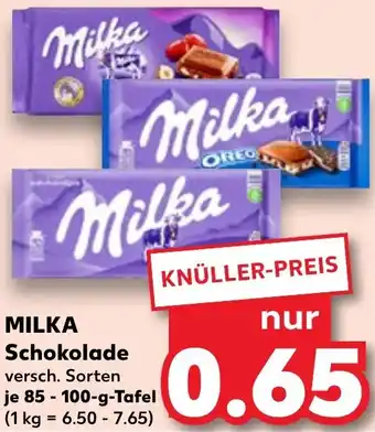 Kaufland MILKA Schokolade 85-100 g Tafel Angebot