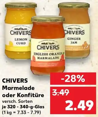 Kaufland CHIVERS Marmelade oder Konfitüre 320 - 340 g Glas Angebot