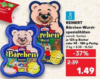 Kaufland REINERT Bärchen-Wurstspezialitäten 125 g Becher oder 90-180 g Packg. Angebot