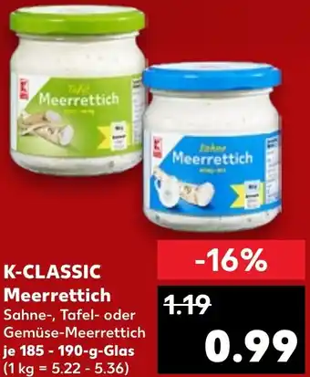 Kaufland K-CLASSIC Meerrettich 185-190 g Glas Angebot