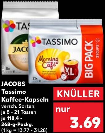 Kaufland JACOBS Tassimo Kaffee-Kapseln 118,4-268 g Packg. Angebot