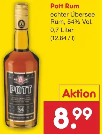 Netto Marken-Discount Pott Rum 0,7 Liter Angebot